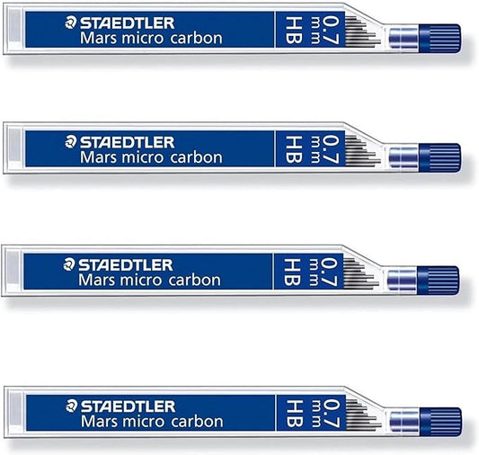 STAEDTLER Mars Micro Carbon 250 0.7mm HB - Pencil Lead Refills - 4 Tubes/Packs (48 Leads) HB