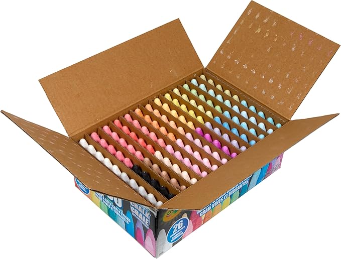 Crayola Washable Outdoor Sidewalk Chalk Collection (130ct), Bulk Anti-Roll Chalk Sticks for Kids, Outdoor Toys & Activities for Kids, Gifts, Ages 4, 5, 6