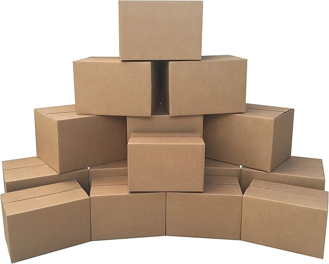Amazon Basics Moving Boxes Kit, Small and Medium Cardboard Box Combo, Packing and Shipping Supplies, Assorted Sizes, Brown, 15-Pack