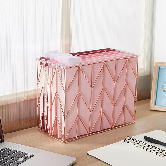 Y YOMA 18 Pack Gradient Hanging File Folders Letter Size Decorative Hanging Folder Pretty File Folder Organizer for Filing Cabinet Office Home with 1/5-Cut Adjustable Tabs, Cute Pink