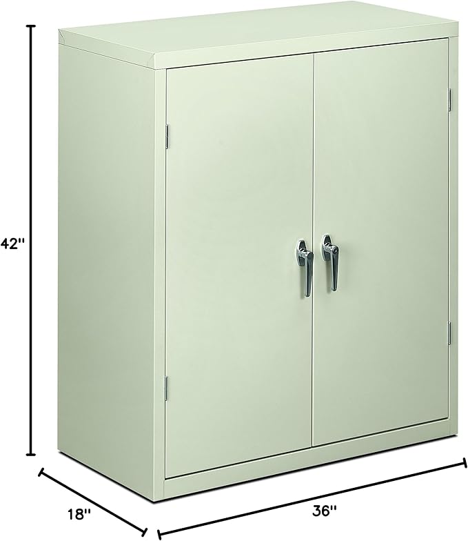 HON Brigade Series Five-Shelf Storage Cabinet - High Storage Cabinet, 36w by 18d by 42h , Light Gray (HSC2472)