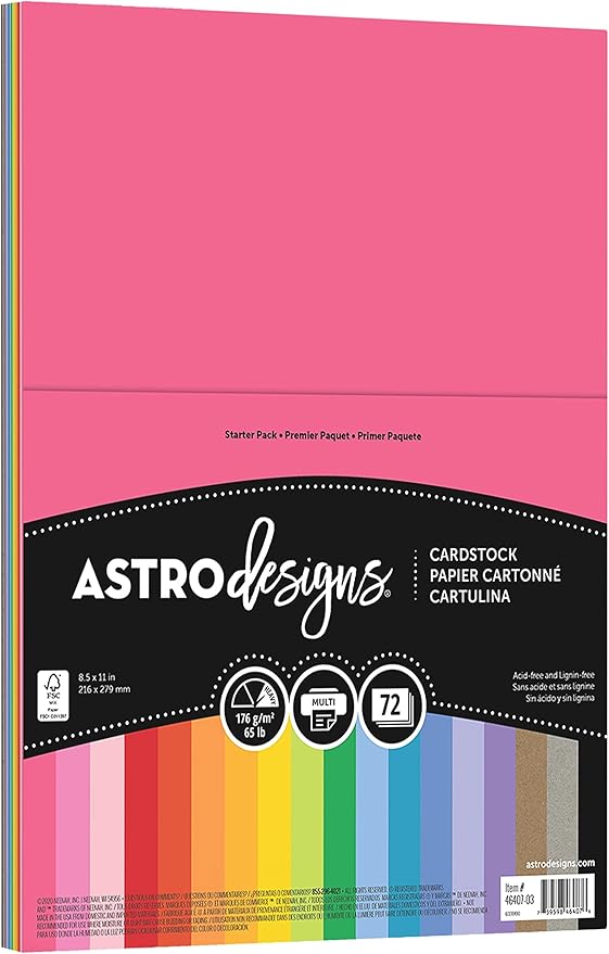 Neenah Cardstock, 8.5 X 11 Inches, 72 Count | Creative Collection Classics | Starter Kit | Assortment | Pack of 2