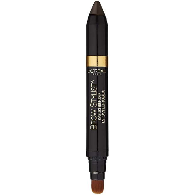 L'Oreal Paris Brow Stylist Kabuki Blender Brow Crayon, Dark Brunette, 0.05 oz.