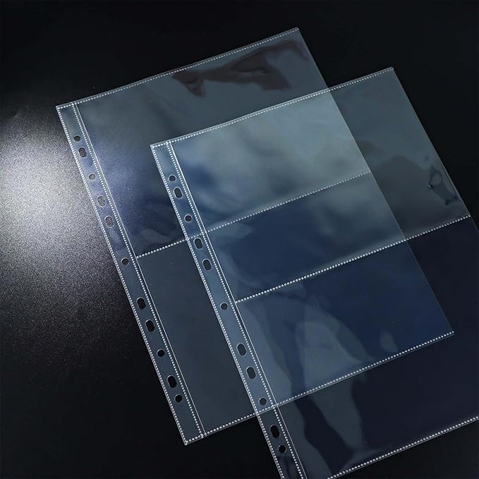 NatSumeBasics 20 A4 Binder 2 Pocket, 6" X 8" Sheet Protectors Clear Binder Sleeves for A4 Binder Notebook Folder Organizer (2 Pockets)