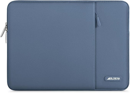 MOSISO Laptop Case 13.3 inch, 13-13.3 inch Laptop Sleeve Compatible with MacBook Air/Pro 13/Pro 14 M5 M4 M3 M2 M1, HP Dell ASUS Lenovo,Polyester Vertical Computer Sleeve Bag with Pocket, Steel Blue
