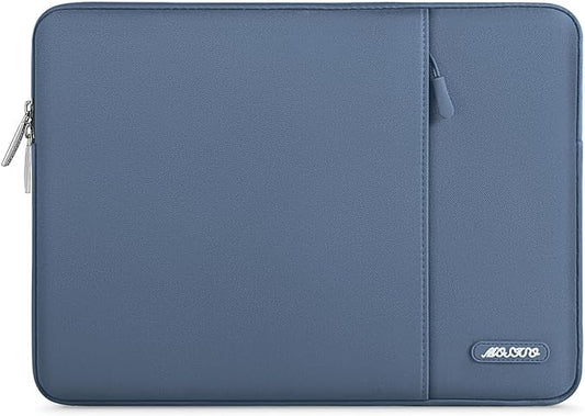 MOSISO Laptop Case 14 inch, 14 inch Laptop Sleeve Compatible with HP Lenovo Dell ASUS Acer, HP Stream, Dell Latitude, Lenovo IdeaPad, Polyester Vertical Computer Sleeve Bag with Pocket, Steel Blue