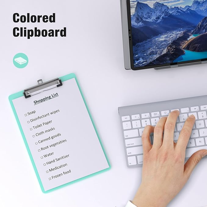 Small Clipboards, A5 Plastic Mini Teal Clip Board for Classroom, Students, Kid, Size 6" x 9" with Low Profile Clip, Office & School Supply