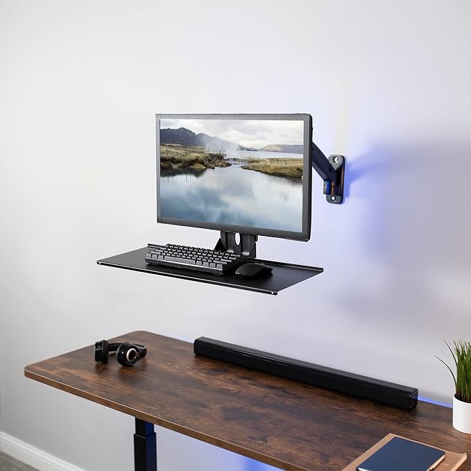 VIVO Computer Keyboard and Mouse Platform Tray VESA Mount Attachment 25.5 x 8 inch Surface (MOUNT-KB03)