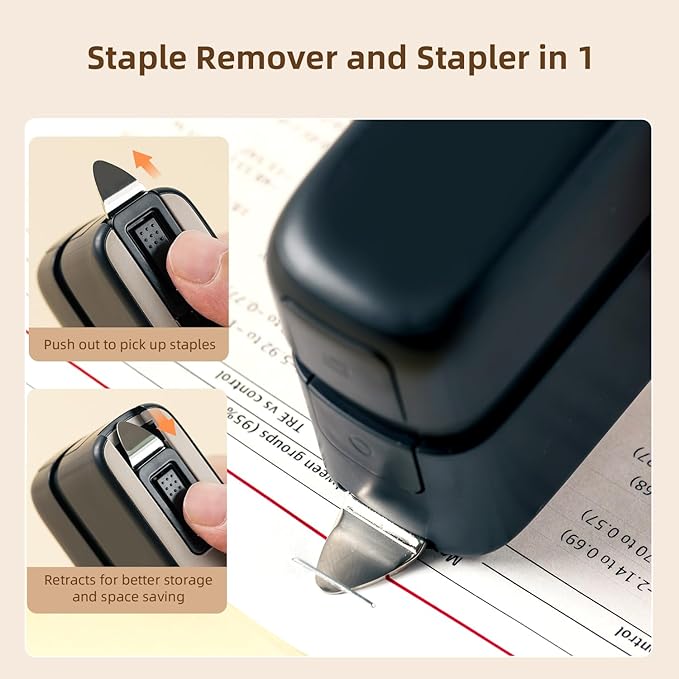 deli Stapler, Desktop Staplers with Integrated Staple Remover, 45 Sheet Capacity Office Stapler, Black