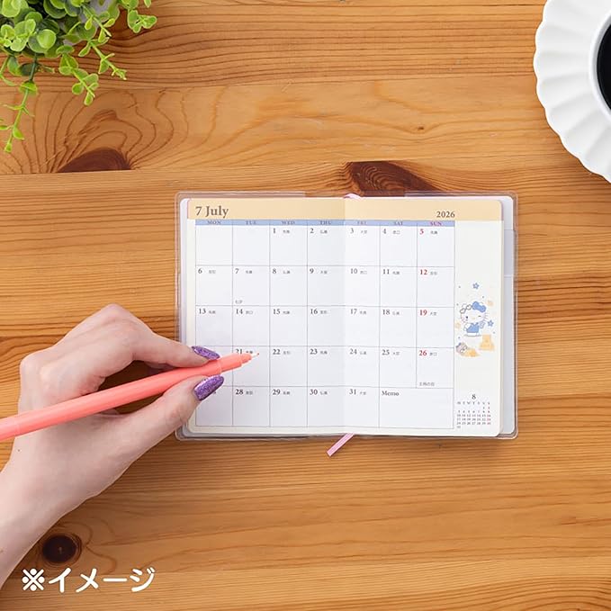 Sanrio Pocket Date Book 2026 Hello Kitty Paper Starts in October Compact Size Notebook Diary 622915