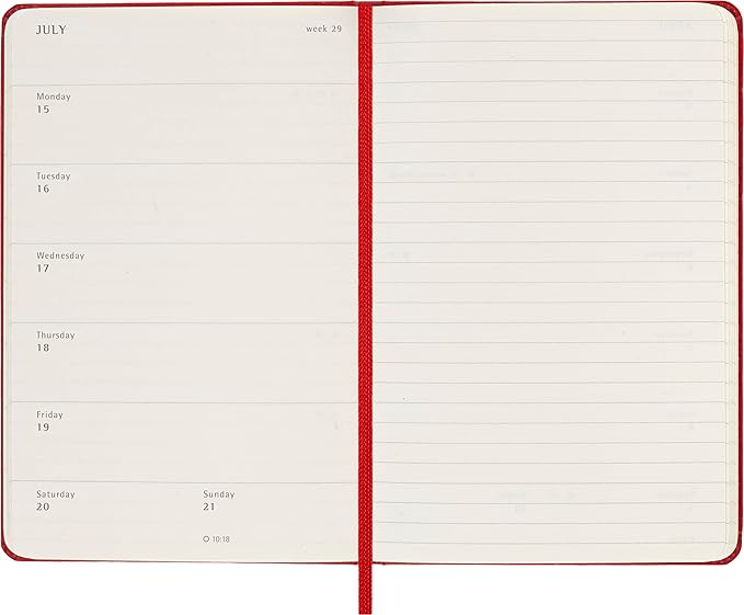 Moleskine Classic 18 Month 2023-2024 Weekly Planner, Hard Cover, Pocket (3.5" x 5.5"), Scarlet Red