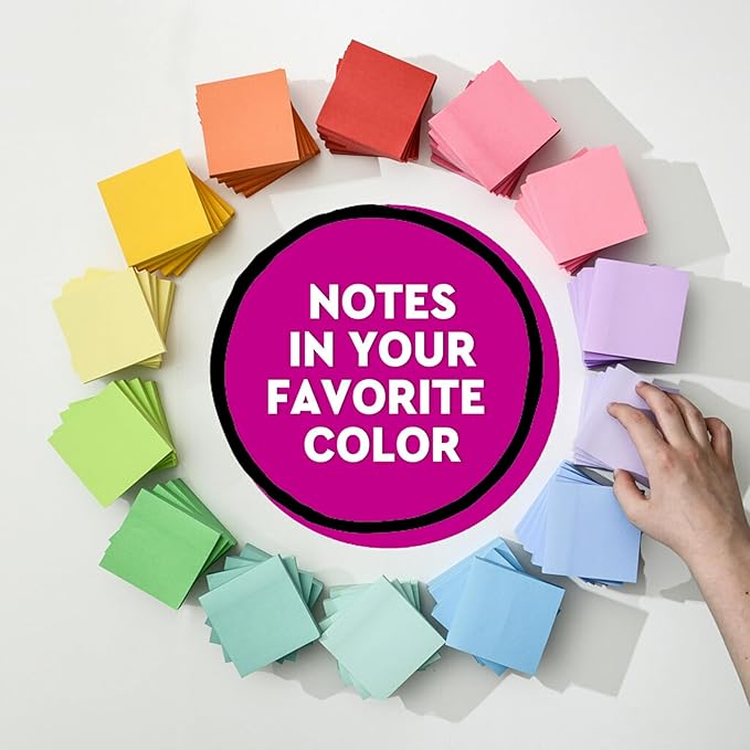 Post-it Super Sticky Notes, 5 Sticky Note Pads, 3 x 3 in., Ideal for Organization in Your Dorm, Home or Office, Single Color Packs Collection, Aqua
