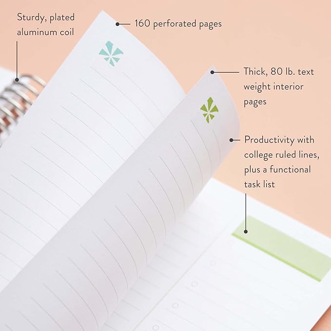 Erin Condren Productivity 8.5x11 Bold Blooms Cover Notebook Spiral Bound Journal for Writing, and Note Taking, Premium Paper, Stylish Floral Cover, Perfect for School, Office, and Creative Planning