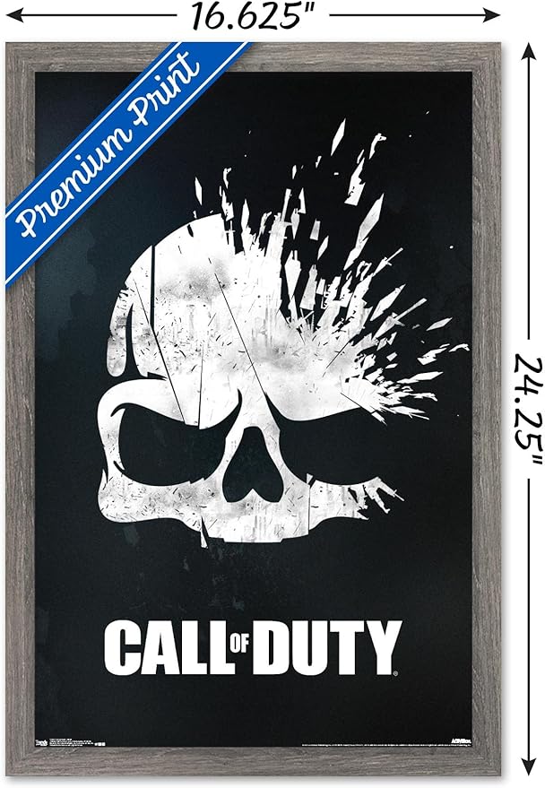 Trends International Call of Duty - Skull Wall Poster, 14.725" x 22.375", Barnwood Framed Version