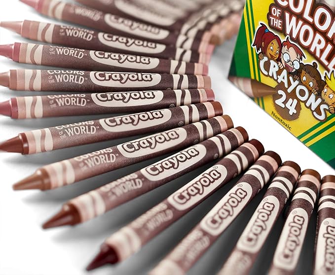 CRAYOLA Colours of the World Wax Colouring Crayons - Assorted Colours (Pack of 24) | Colours That Represent Skin Tones from Around the World | Ideal for Kids Aged 3+
