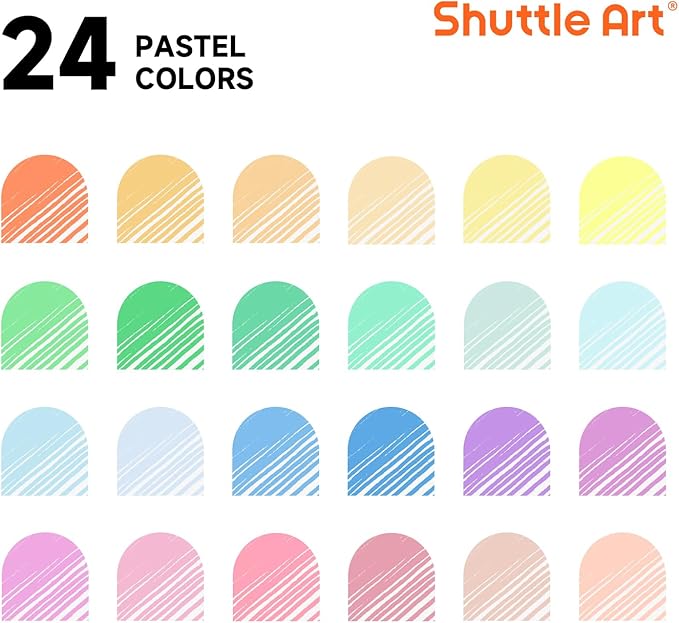 Shuttle Art Pastel Gel Pens, 24 Pastel Milky Colors Gel Pen for Black Paper, Adults Coloring Books Drawing Doodling Crafts Scrapbooking Journaling