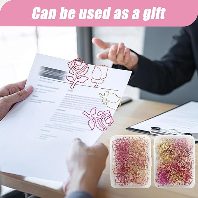 80 Pcs Cute Flower Paper Clips Set, Floral Paper Clips for Office Supplies Organization (Flower Shape 3)