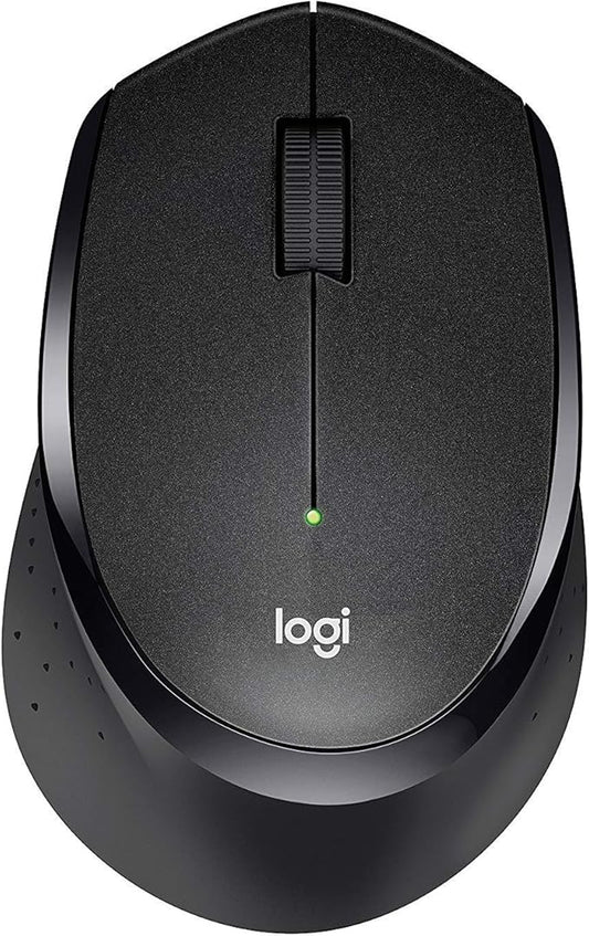 Logitech M330 Silent Plus Wireless Large Mouse - Black (Renewed)