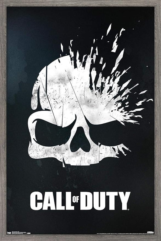 Trends International Call of Duty - Skull Wall Poster, 14.725" x 22.375", Barnwood Framed Version