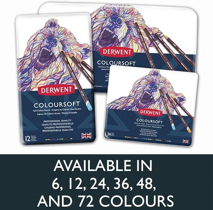 Derwent Colorsoft Pencils, 4mm Core, Metal Tin, 12 Count (0701026)