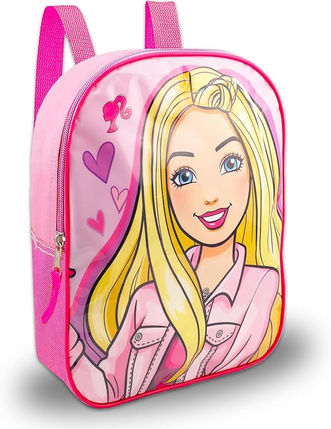 Barbie Mini Backpack with Lunch Box for Girls - Bundle with 11" School Bag, Lunch Bag Plus Tattoos, Water Bottle, and More | Barbie Girls Backpack Elementary School