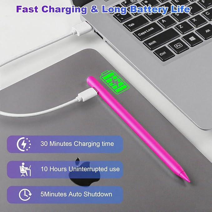 Stylus Pen for iPad A16 11th/10th Palm Rejection & Fast Charging Pen 2025-2018 Stylus Pencil for iPad 11th/A16/10/9/8/7/6th,Pro 12.9/11/13 inch M4,Air M2/M3/5/4/3,Mini A17/5th/6th