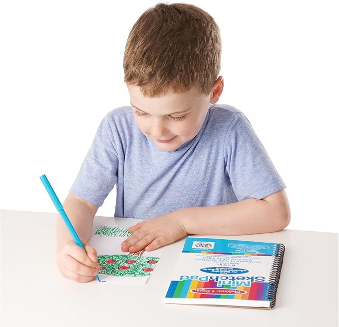 Melissa & Doug Mini-Sketch Pad, Spiral-Bound Drawing Paper, 4-Pack Bundle for Coloring, Writing or Painting (6 x 9 inches) 50 Sheets Each, Kids Drawing Pad & Art Supplies for Kids Ages 3+