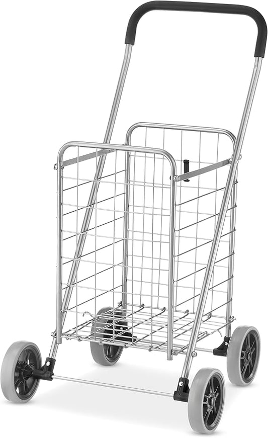Whitmor Utility Shopping Cart - Durable Folding Design for Easy Storage, Model Number: 6250-4997-2-SIOCA