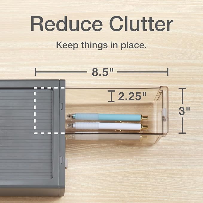 Pendaflex Stackable Drawer, Durable Plastic, Silicon Handles, Tinted Drawers, Double, Gray, 9" x 7" x 3.5", Medium, 1 Piece (41793)
