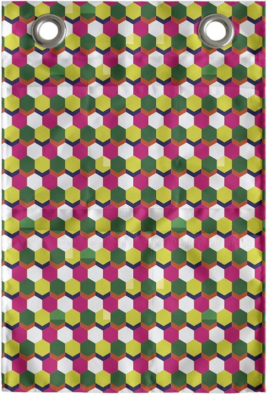 Ambesonne Abstract Hanging Pocket Organizer, Pattern of Mini Hexagons in Various Spring Tones, Printed Polyester Storage Bag with Pockets, 14" x 20", Multicolor