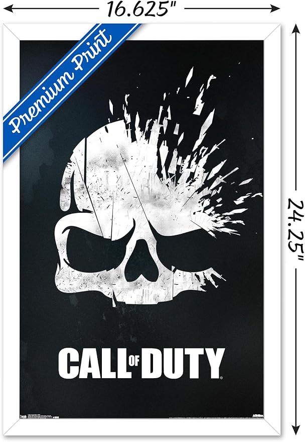 Trends International Call of Duty - Skull Wall Poster, 14.725" x 22.375", White Framed Version
