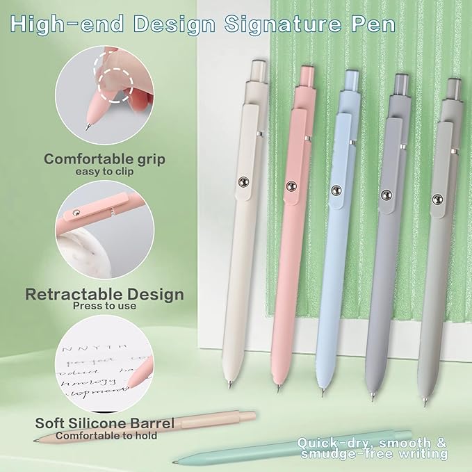 41 PCS Aesthetic School Supplies with Cute Pen Case, 5 Black Ink Gel Pens, 12 Pastel Highlighters, 6 Mechanical Pencils Set 0.5 & 0.7 mm for School Supplies Essentials (Green)