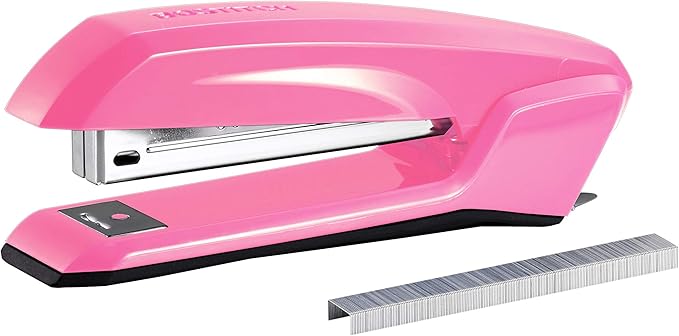 Bostitch Office Ascend 3 in 1 Stapler Integrated Remover & Staple Storage, 420 Staples Included, 20 Sheet Capacity, Lightweight, Pink