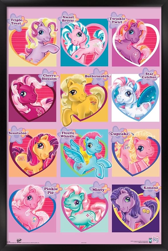 Trends International Hasbro My Little Pony - Chart Wall Poster, 14.725" x 22.375", Black Framed Version