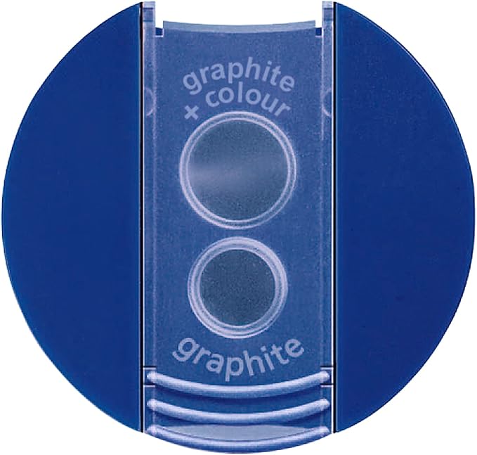 STAEDTLER Pencil Sharpener with 2 Holes - Dual Size Manual Sharpener for Standard, Colored & Makeup Pencils - Compact Design
