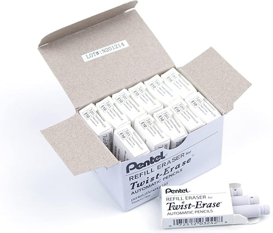 Pentel Refill Erasers Twist-Erase Series Pencils - Pack of 36 (E10)