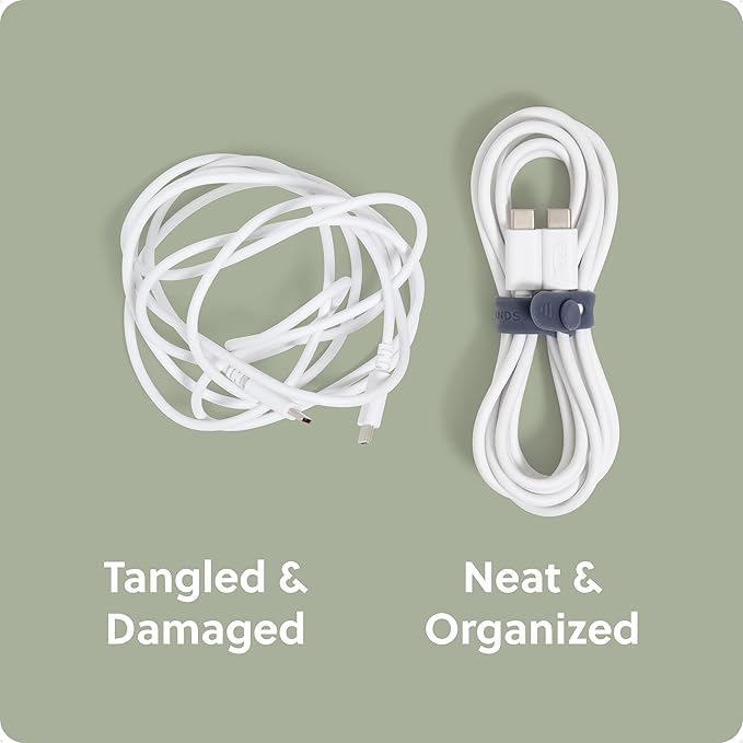 U Brands Silicone Cord Organizer Cable Clips, Set of 20 Cable Ties, Cable Management, Office Desk Accessories, Office Supplies, Assorted Colors