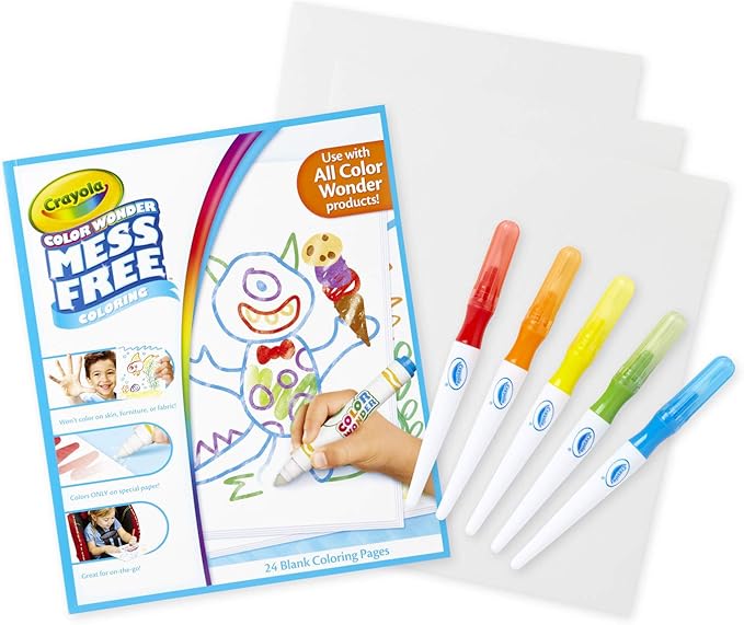 Crayola Color Wonder Paintbrush Pens & Paper, Mess Free Coloring for Toddlers, Painting Set, Toddler Arts & Crafts, Kids Gift (Pack of 2)