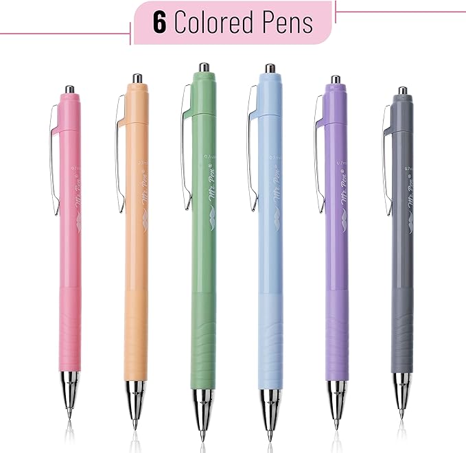 Mr. Pen- 6 Pack Assorted Color Bible Journaling Pens, No Bleed Through