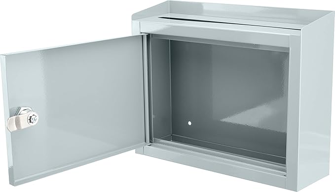 Barska Wall Mount Multi-Purpose Locking Mail Suggestion Drop Box with Key Lock for Home Office Classroom