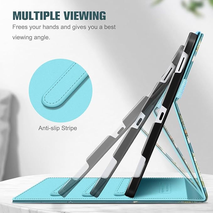 Fintie Case for Samsung Galaxy Tab S10 Lite/ S10 FE/ S9 FE 5G 10.9 Inch/Tab S9 11 Inch with S Pen Holder, Multi-Angle Viewing Protective Cover with Pocket, Auto Sleep/Wake, Blossom