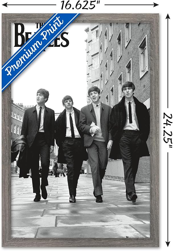 Trends International The Beatles - In London Wall Poster, 22.4L x 14.7W, Barnwood Framed Version