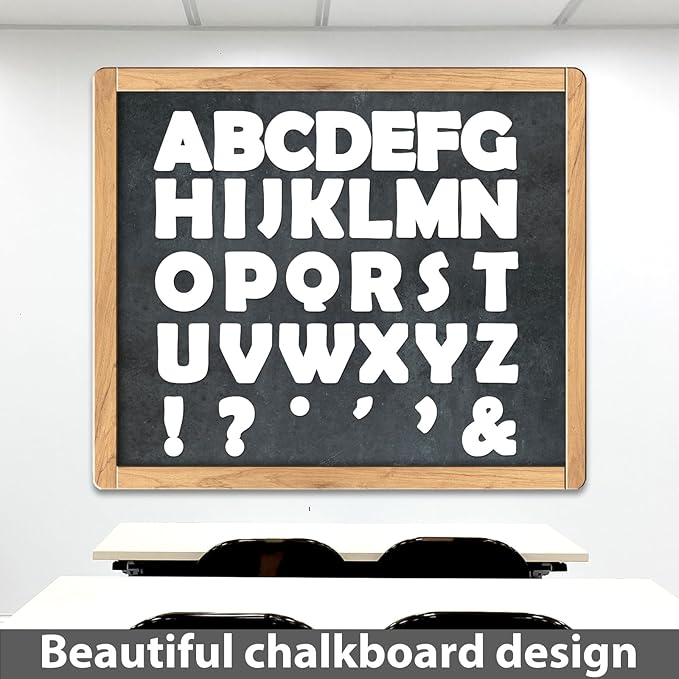 Qyeahkj 150 PCS Large 6" Font Bulletin Board Letters and Punctuation Cutouts Combo Set Pure White Border Letters Decoration for Classroom Alphabet Poster Wall Bulletin Board Display Home School Decor