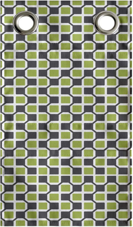 Ambesonne Abstract Hanging Pocket Organizer, Pattern of Symmetric Mini Rectangles Connected with Streaks, Printed Polyester Storage Bag with Pockets, 9" x 16", Lime Green Taupe Grey