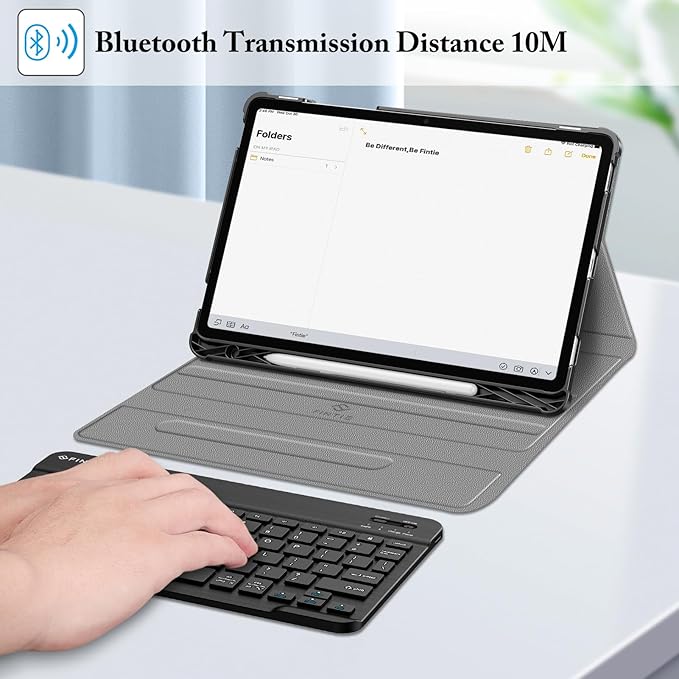FINTIE Keyboard Case for Samsung Galaxy Tab S10 Lite/ S10 FE/ S9 FE 5G 10.9 Inch/Tab S9 11 Inch with S Pen Holder, Slim Stand Cover Detachable Wireless Bluetooth Keyboard, Blooming Hibiscus