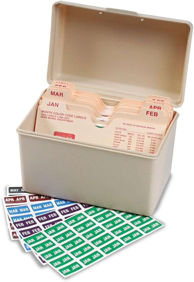 Smead ETS Color-Coded Month Label, Jan.-Dec., Label Sheet, Assorted Colors (67450)