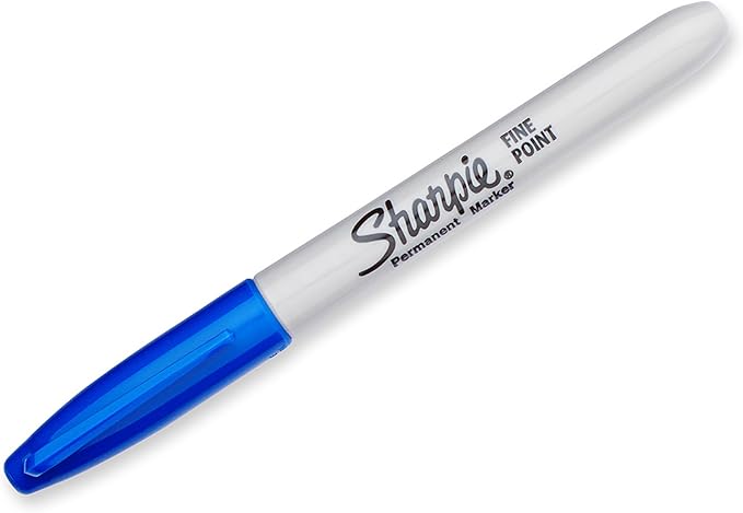 Sharpie Permanent Markers, Blue, Fine Tip, Bulk Set, 36 Count - For Plastic, Metal, Wood, And More