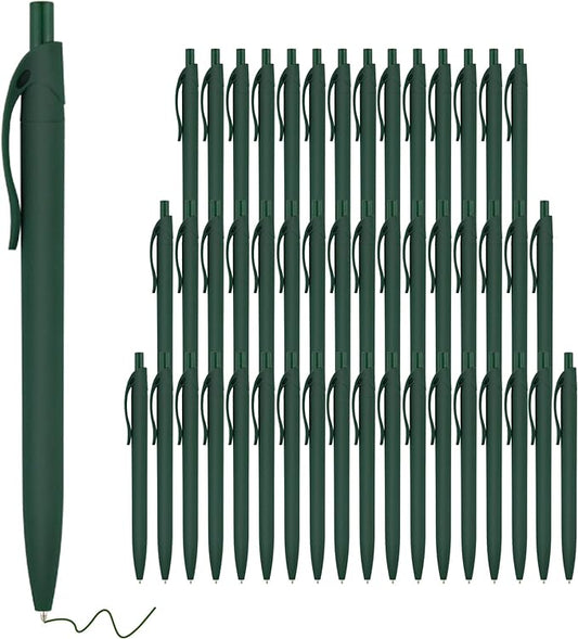 deegtran Pens Bulk, 50 Pack No Bleed Green Click Pens, Wholesale Retractable Ballpoint Pens, Pens Medium Point, Smooth Ink Pens, 1.0MM Green Ink DGMC005050-GS