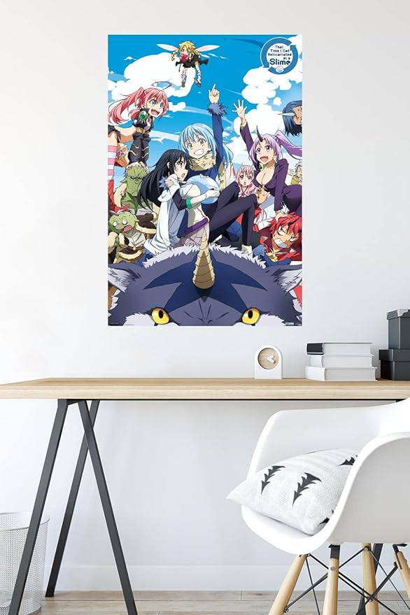 Trends International That Time I Got Reincarnated As A Slime - Group Wall Poster, 22.375" x 34", Premium Poster & Mount Bundle