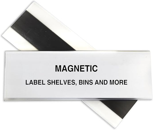 C-Line HOL-DEX Magnetic Shelf/Bin Label Holders, Side Load, 2 x 6, Clear, 10/Box
